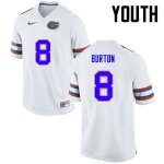 Youth Florida Gators #8 Trey Burton NCAA Nike White Authentic Stitched College Football Jersey WDF1662GO